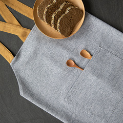 5ZV7批發圍裙2023新款家用廚房圍裙女做飯全棉棉麻純色布藝畫畫花