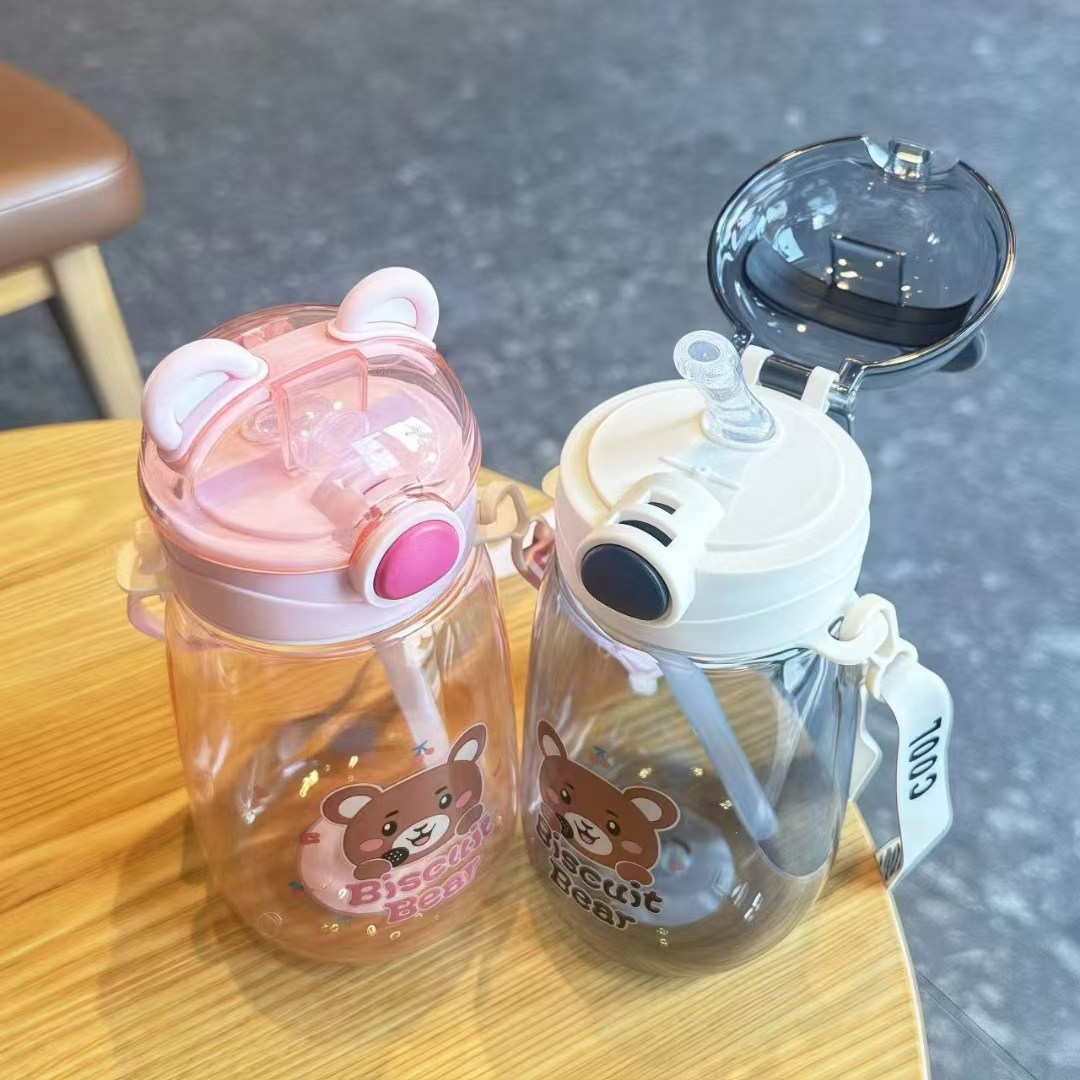 Himbedi tazas de paja para niños lindas tazas de plástico para niñas cinturones de jardín de infantes tazas de plástico para estudiantes tazas de paja de dibujos animados