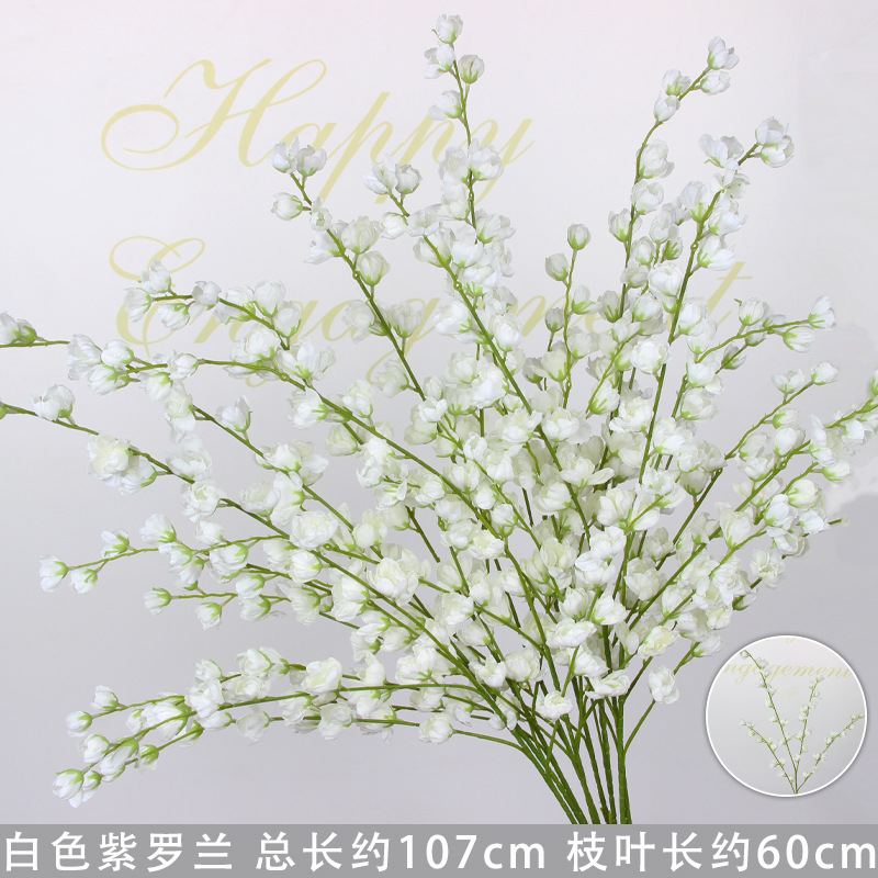 Bodas de flores de seda de imitación blanca flores falsas decorativas floral sala de bodas floral hogar ramo único camino de introducción de flores