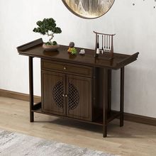 红木家具鸡翅木翘头案实木供桌玄关桌中式条案神台案台隔断带抽屉
