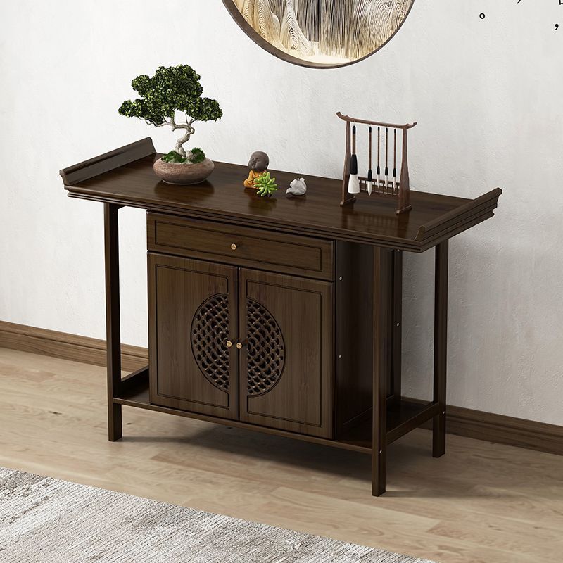 红木家具鸡翅木翘头案实木供桌玄关桌中式条案神台案台隔断带抽屉