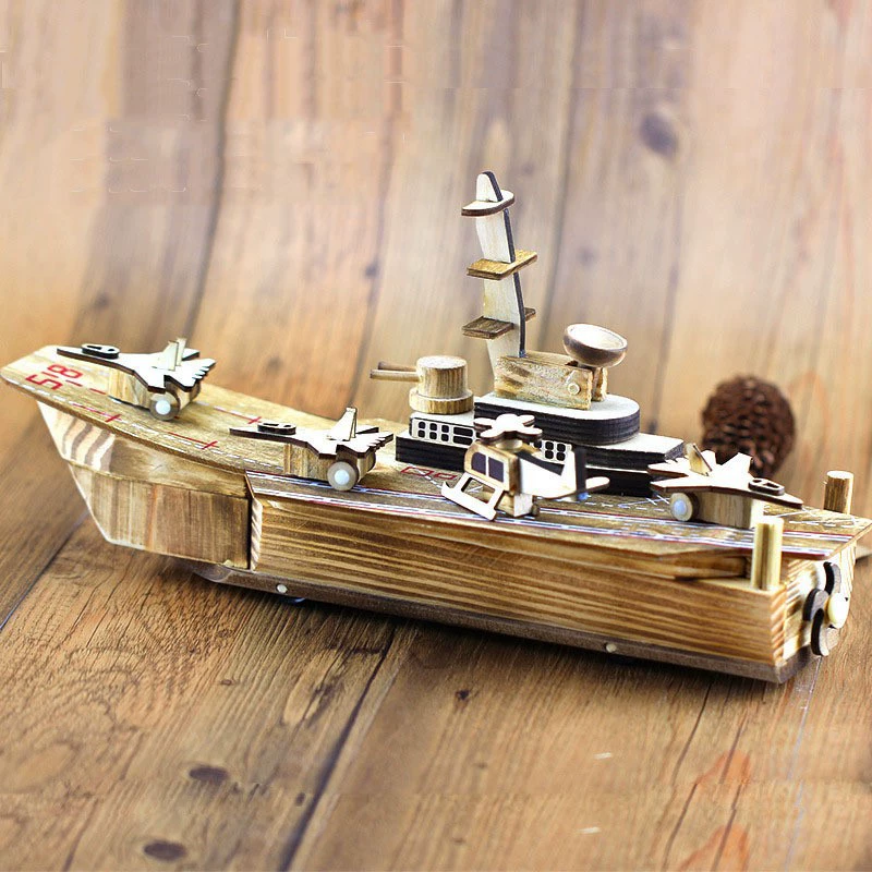Деревянный авианосец, минифигурка, конструктор, игрушка