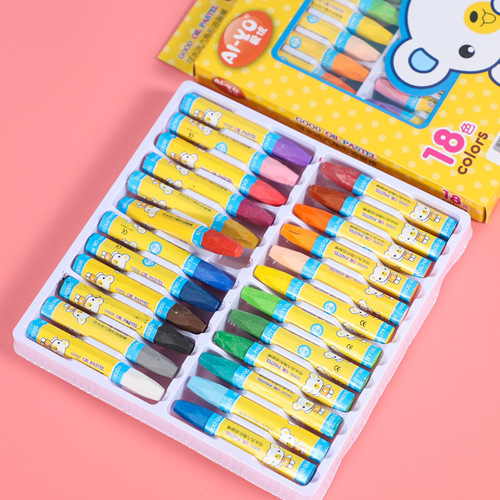 Cartoon color 12-color oil pastels hexagonal painting pens graffiti crayons children's art supplies stationery wholesale