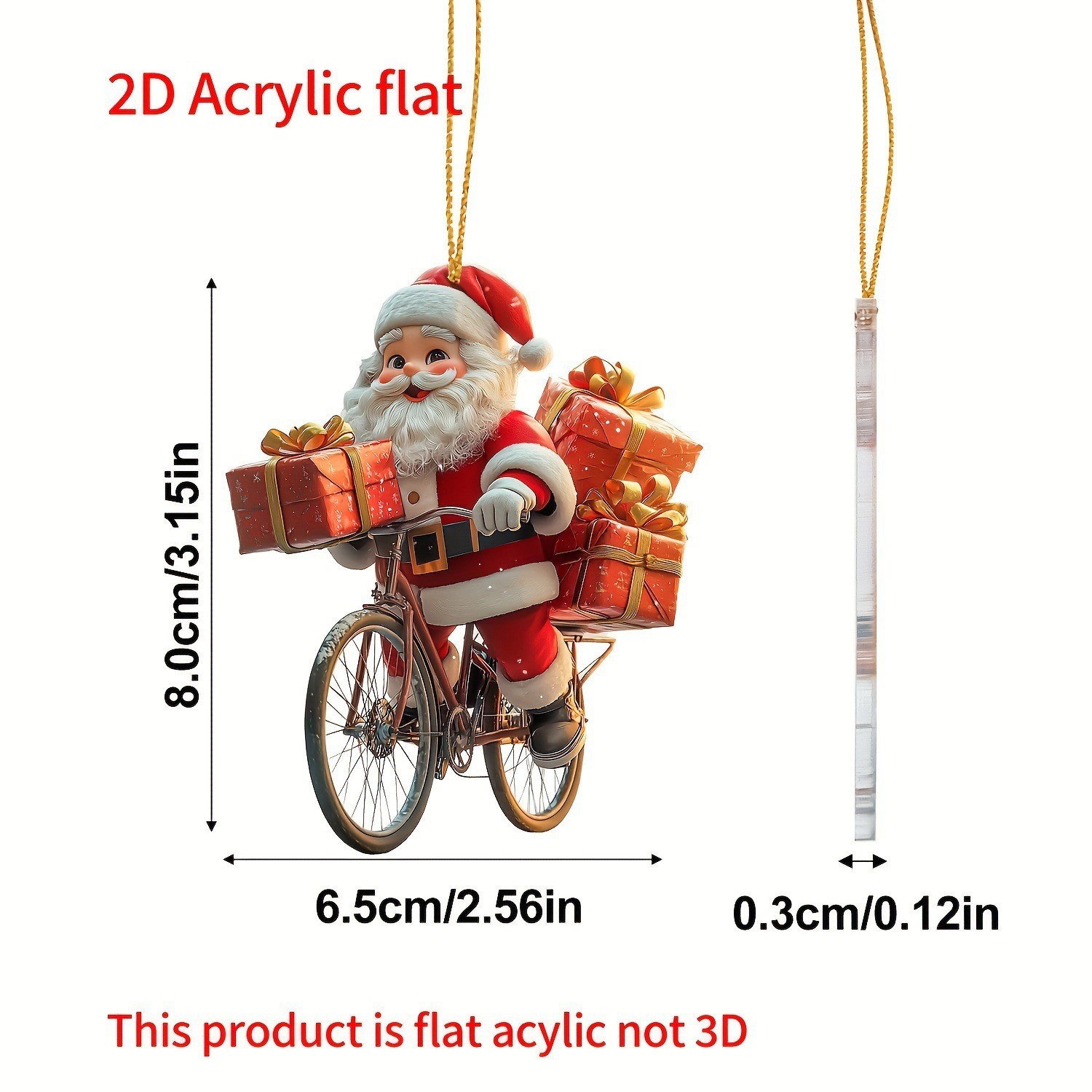 Nuevo acrílico plano transfronterizo Santa Claus decoración de automóviles colgantes de automóviles colgantes de moda image 3
