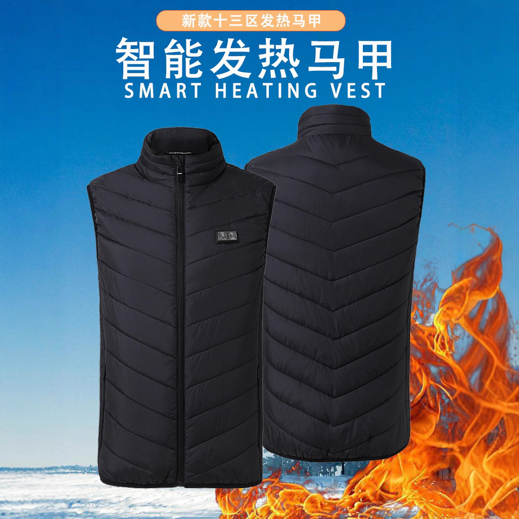 Chaleco Térmico con Cremallera para Hombre de 13 Zonas de Algodón, Calefacción Eléctrica, para Ocio image 3