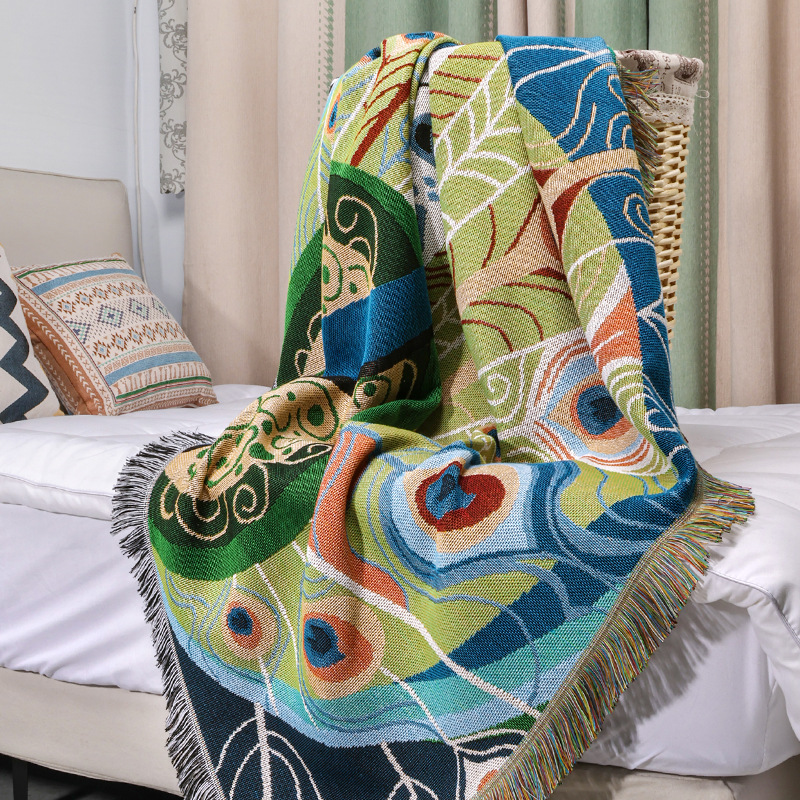 Wholesale sofa blanket, outdoor camping blanket, universal ins style sofa towel for all seasons, jacquard tapestry all-inclusive sofa cover