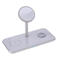 磁気スリーインワンワイヤレス充電器金属垂直携帯電話ワイヤレス充電器 Qi2 認証 Apple に適しています