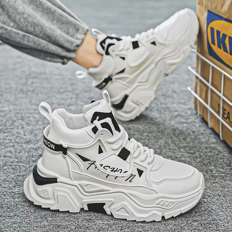 冬季新款潮流户外厚底增高耐磨休闲高帮鞋青少年篮球运动鞋男鞋子
