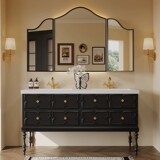 Французский ретро-дубовый шкаф комбинированный напольный напольный шкаф для раковины раковина раковина