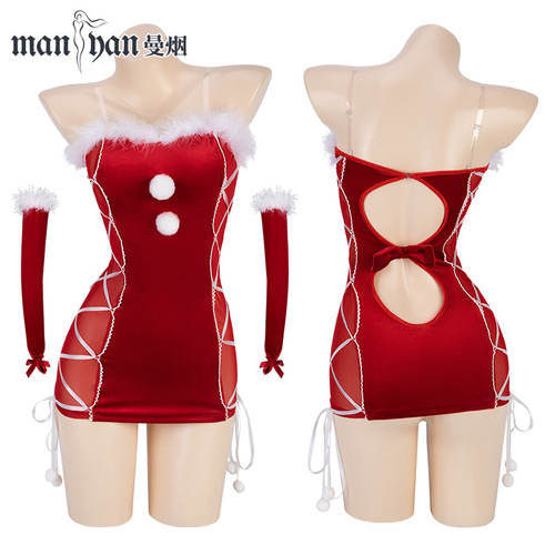 Manyan New Year's shirt 23 Years of the Rabbit sexy lingerie sexy plush nightgown collection uniform one drop shipping 8613