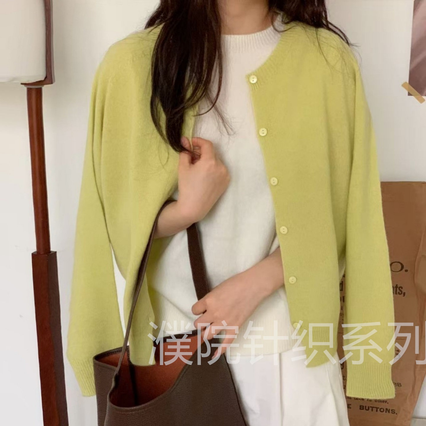 无缝一体2026春秋新款羊毛针织开衫女宽松百搭毛衣外套上衣