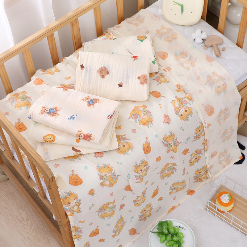 Newborn Single-Layer Gauze Wrapping Towel Bath Towel Newborn Baby Cotton Yarn Wrapping Baby Blanket Children's Blanket Newborn Single-Layer Gauze Wrapping Towel Bath Towel Newborn Baby Cotton Yarn Wrapping Baby Blanket Children's Blanket