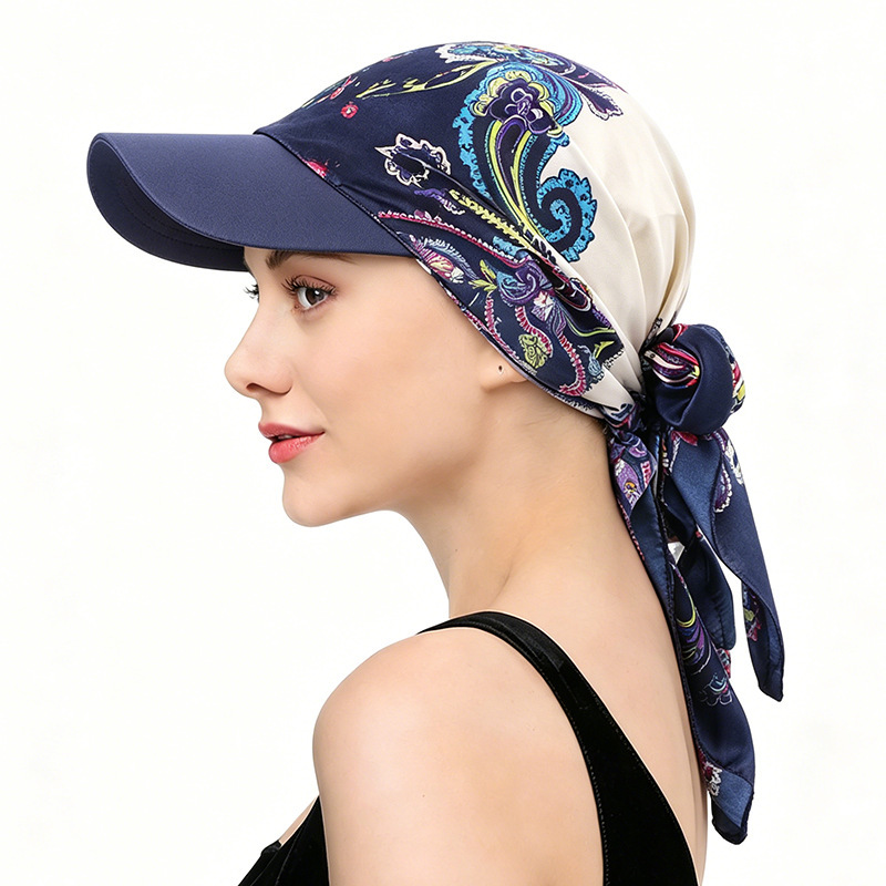 New Satin Square Scarf Hat with Brim, Outdoor Sunshade Turban Hat, Sunshade Cloth Hat Jdt-234J New Satin Square Scarf Hat with Brim, Outdoor Sunshade Turban Hat, Sunshade Cloth Hat Jdt-234J