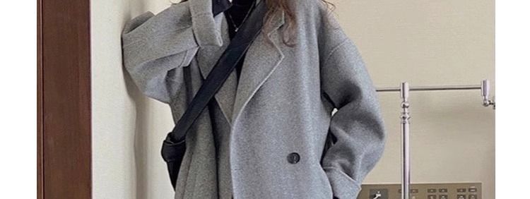 "Koreanischer Oversize-Mantel aus Wollmischung, langer Trenchcoat für Damen mit Revers in Beige/Pink/Grau/Taupe/Schwarz/Lila"_voghion.com