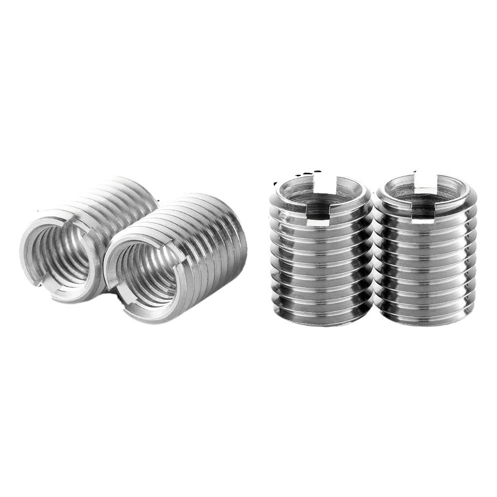 Внутренняя и наружная резьбовая переходная втулка с прорезями из нержавеющей стали, самонарезающая резьбовая втулка, самонарезающая втулка, стандартная резьба переменного диаметра, оптовая продажа