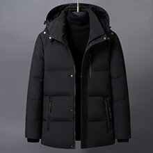 跨境新款中青年冬季羽绒服男士商务休闲外套大码加厚短款冬装批发