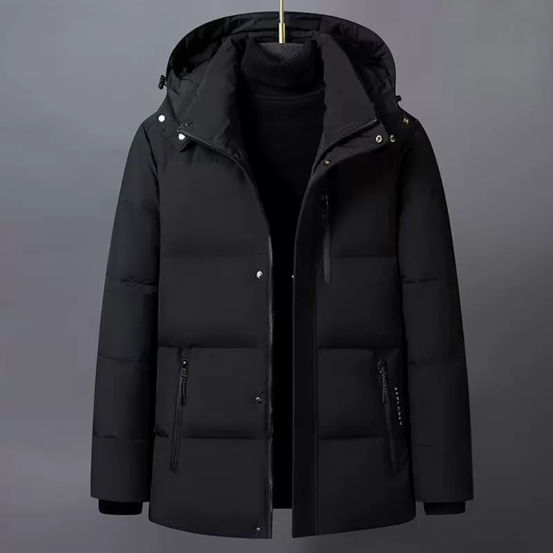 跨境新款中青年冬季羽绒服男士商务休闲外套大码加厚短款冬装批发