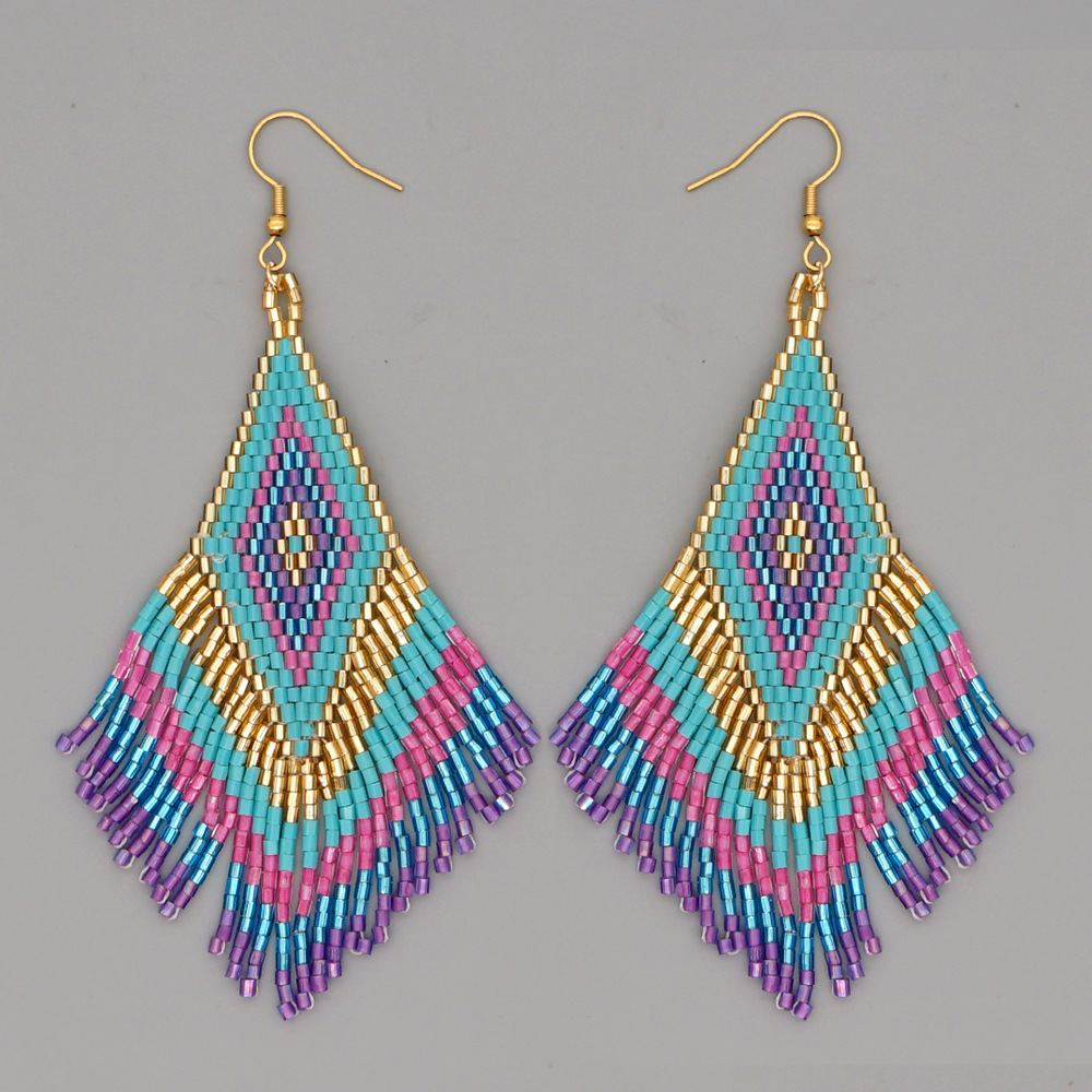 Pendientes De Borla Con Cuentas De Colores De Moda display picture 5