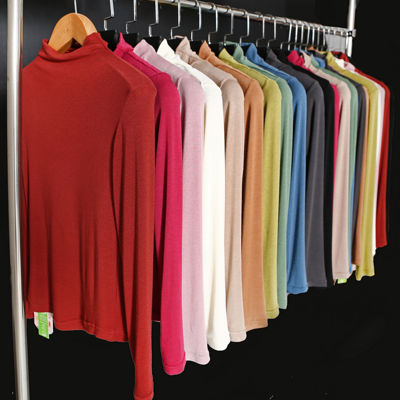 Clearance Sale, No Returns or Exchanges. P2 Slim-Fit Versatile Half-High Stacked Round Neck Long-Sleeve Knit Base Shirt for Women