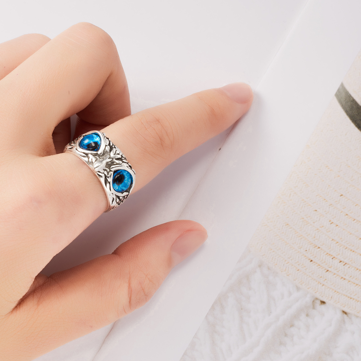 Boundary popular retro owl ring personalized fashion animal ring ring ring_voghion.com
