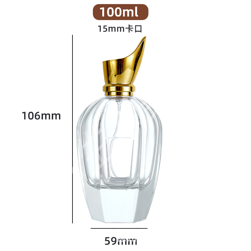 Botella de Vidrio de Fondo Grueso con Pulsador para Perfume 30-100 ml de Vidrio