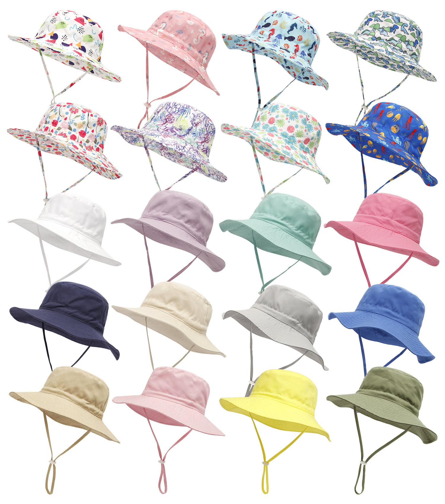 91g Weight Hat Classification Polyacrylonitrile Fiber Fabric Type Children Unisex Simple Style Cartoon Solid Color Printing Bucket Hat