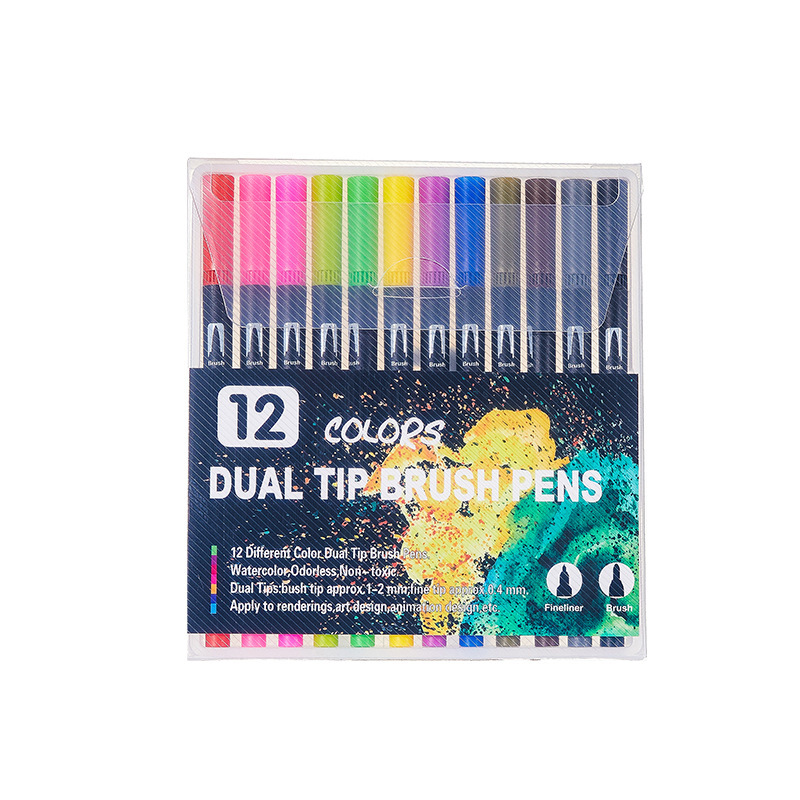 Pluma de acuarela de cabeza suave lavable 48-color pluma de color 36-color estudiante niños jardín de infantes pluma de dibujo arte pincel de dibujo