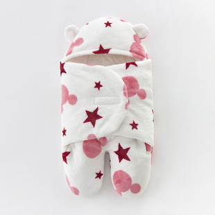 Baby Sleeping Bag Flannel Baby Sleeping Bag Thickened Split Leg Kick-proof Quilt Baby Holding Quilt Autumn and Winter Newborn Swaddle Bag