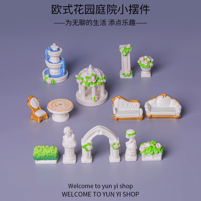 Cross-Border New Product Creative European-Style Garden Courtyard Micro-Landscape DIY Landscaping Materials Decorations Accessories Resin Ornaments