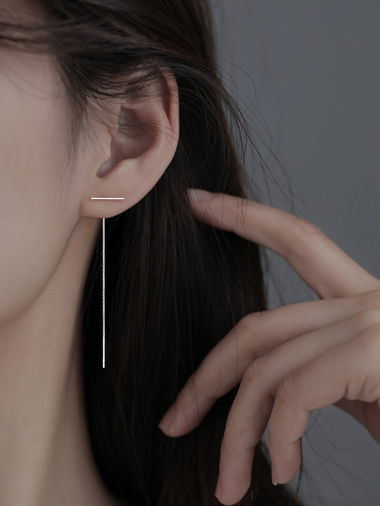 925 pendientes de una sola palabra pendientes largos elegantes nicho verano 2022 nuevos pendientes de moda pendientes femeninos