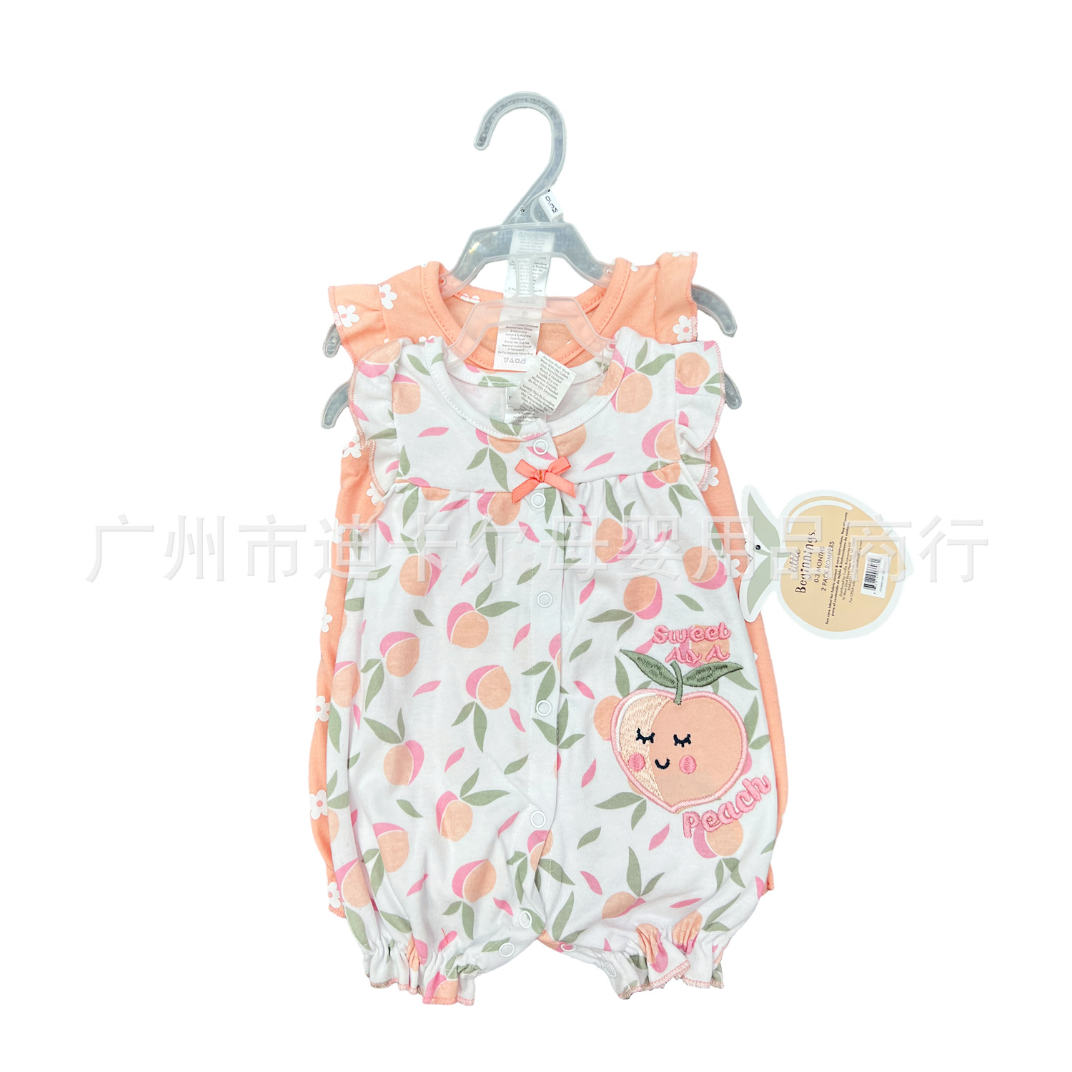 Ropa de Gateo para Bebés de 0 a 1 Año, Estilo Boxeador, Conjunto de 2 Piezas, Mameluco de Manga Corta, 2 Piezas, Venta al por Mayor para Comercio Exterior