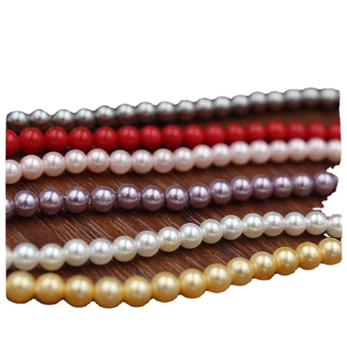 Wholesale 4mm Shijia Pearl Powdered Beads Colored Shell Pearl Necklace DIY Jewelry Accessories Bead Material 