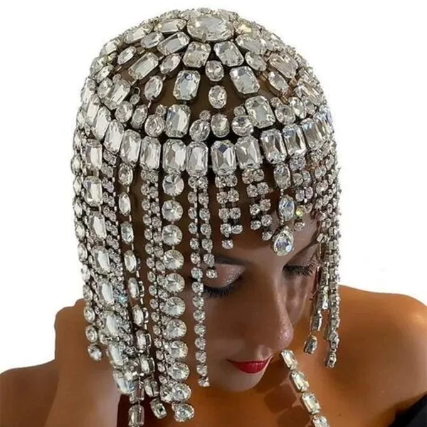AliExpress Fashion Big Diamond Headwear European and American Personality Exaggerated Rhinestone Hair Accessories Hair Chain Women's Accessories Hair Band