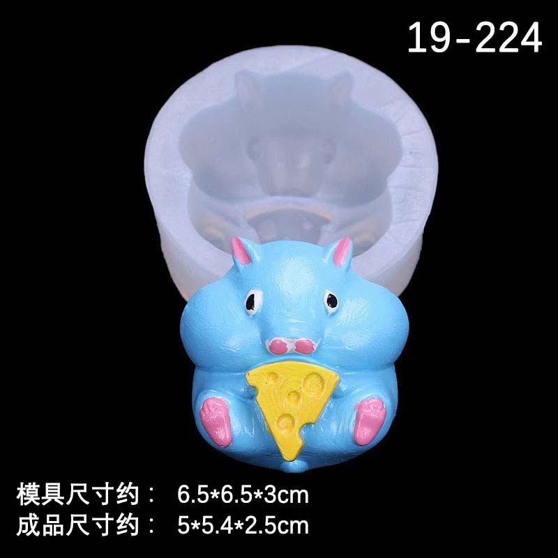 Fresa ratón aromaterapia yeso molde de silicona queso melón semillas hámster DIY material coche montado incienso expansión yeso