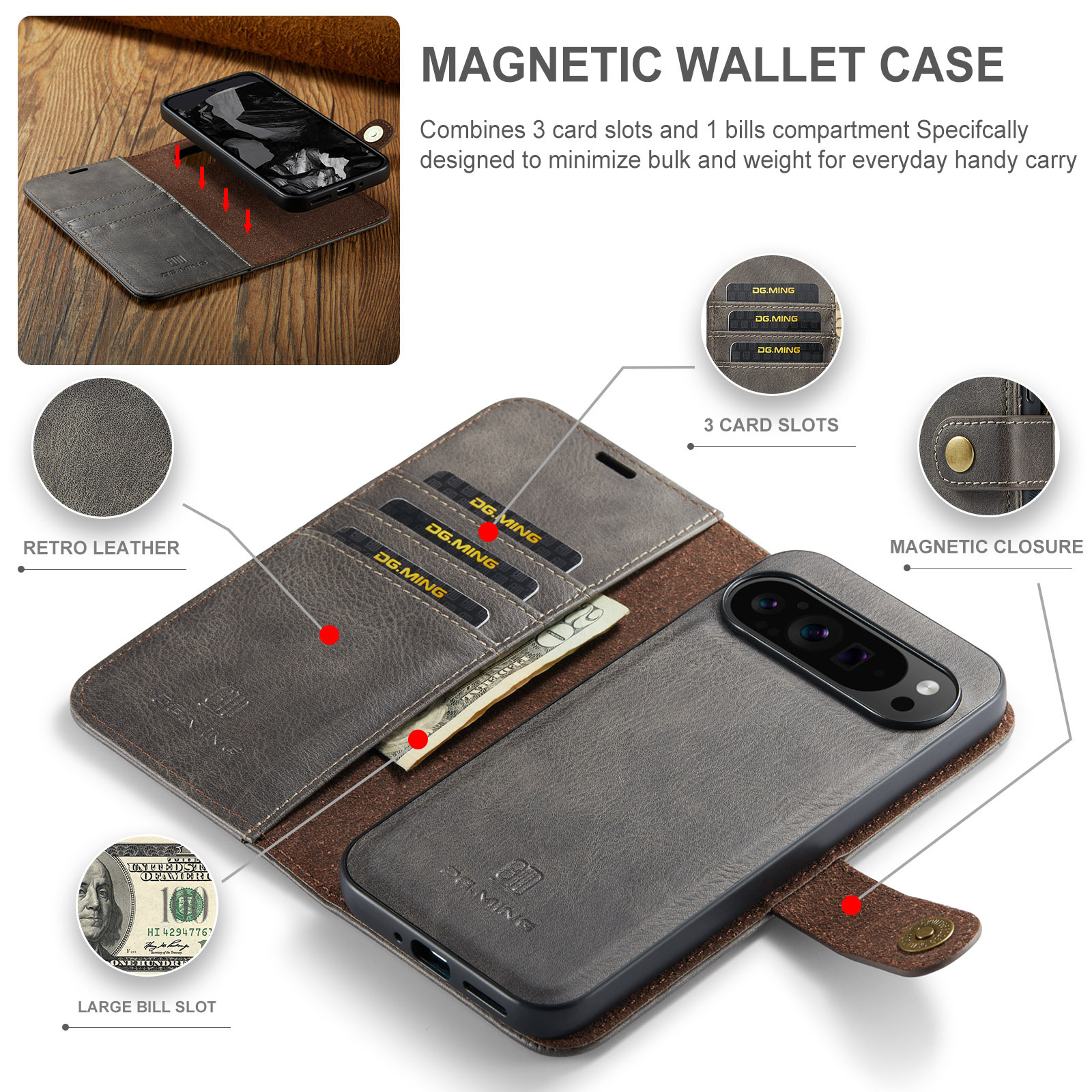 Zwei-in-Eins-Gehäuse für Google Pixel 9 Pro XL Pixel 9 Pro Magnetgehäuse_voghion.com