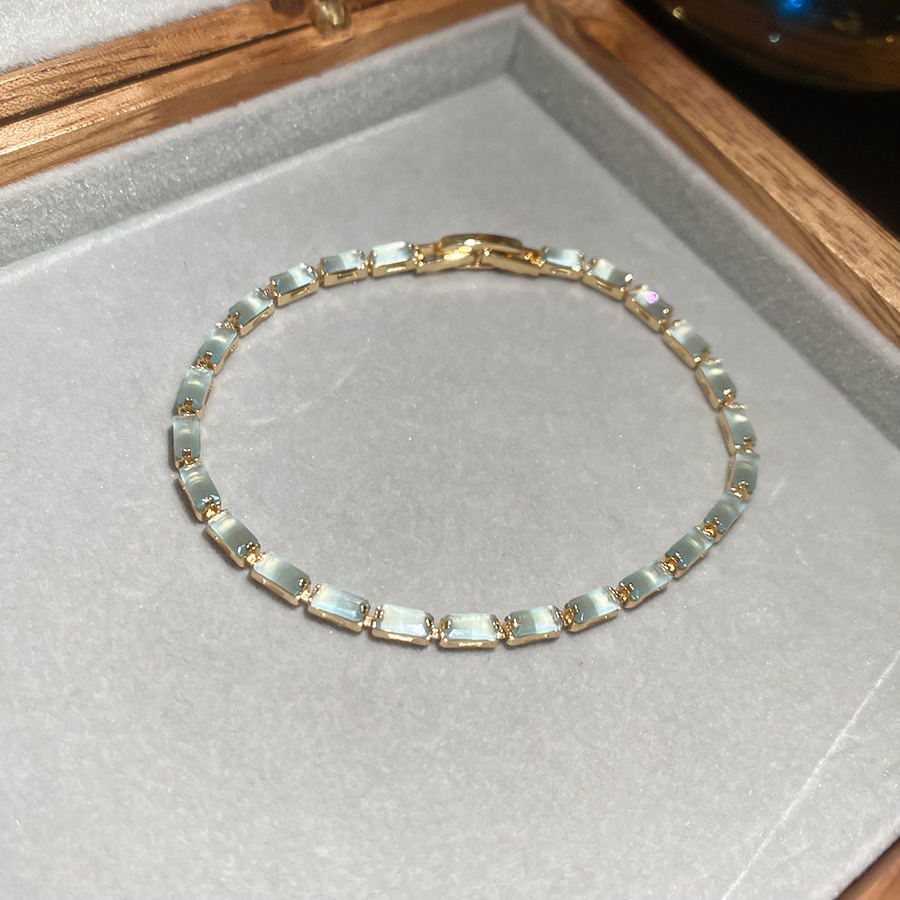 Pulsera de flores cuadrada geométrica de piedra de silicio lujosa pulsera de alta calidad temperamento exquisito personalidad joyas al por mayor
