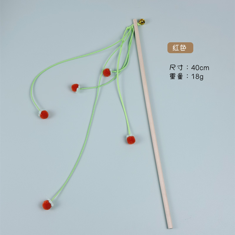 작은 과일 고양이 놀리는 스틱-레드