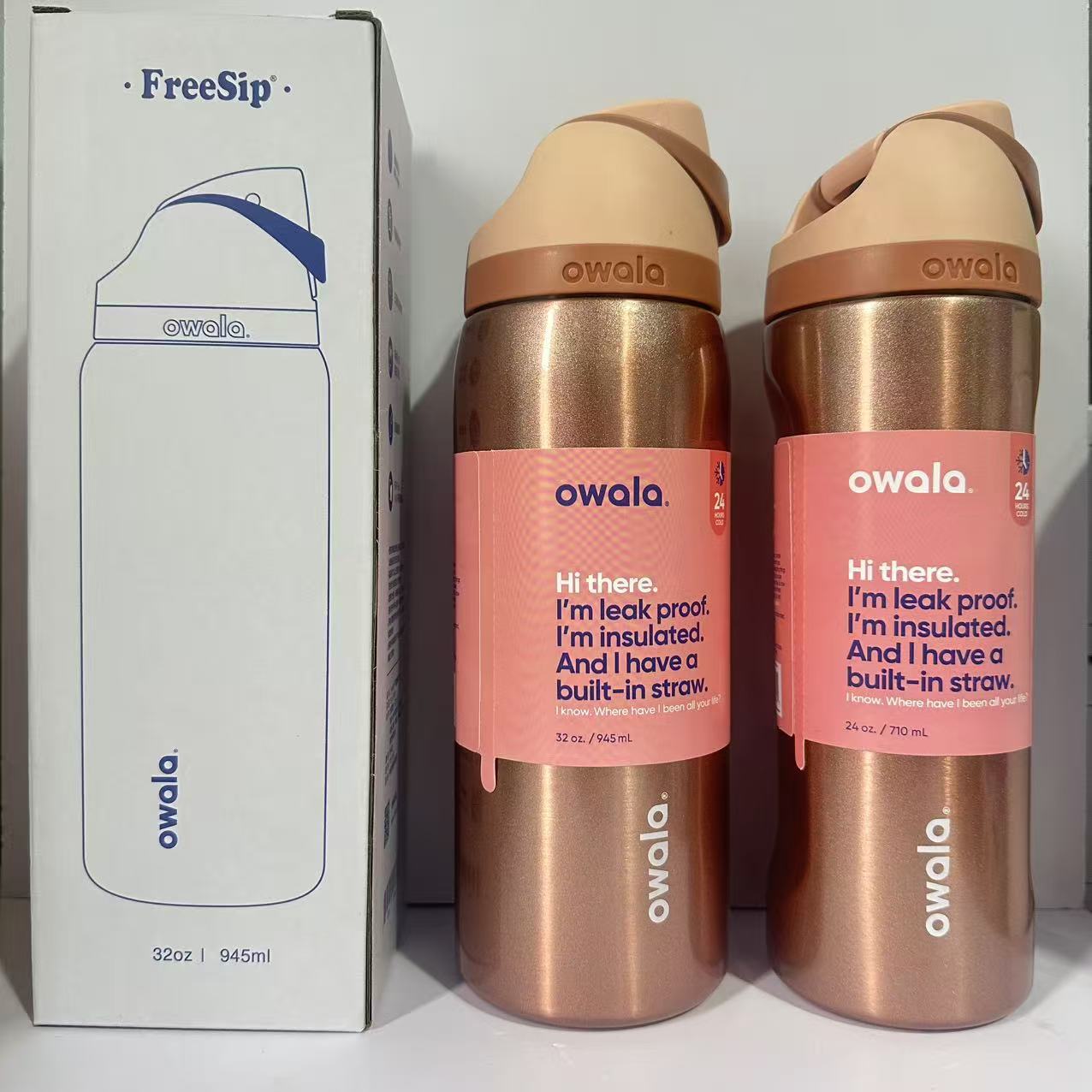 Owala en stock de gran capacidad portátil hervidor de agua al aire libre para hombres tazas de agua caliente de moda para mujeres tazas de fruta deportivas al por mayor