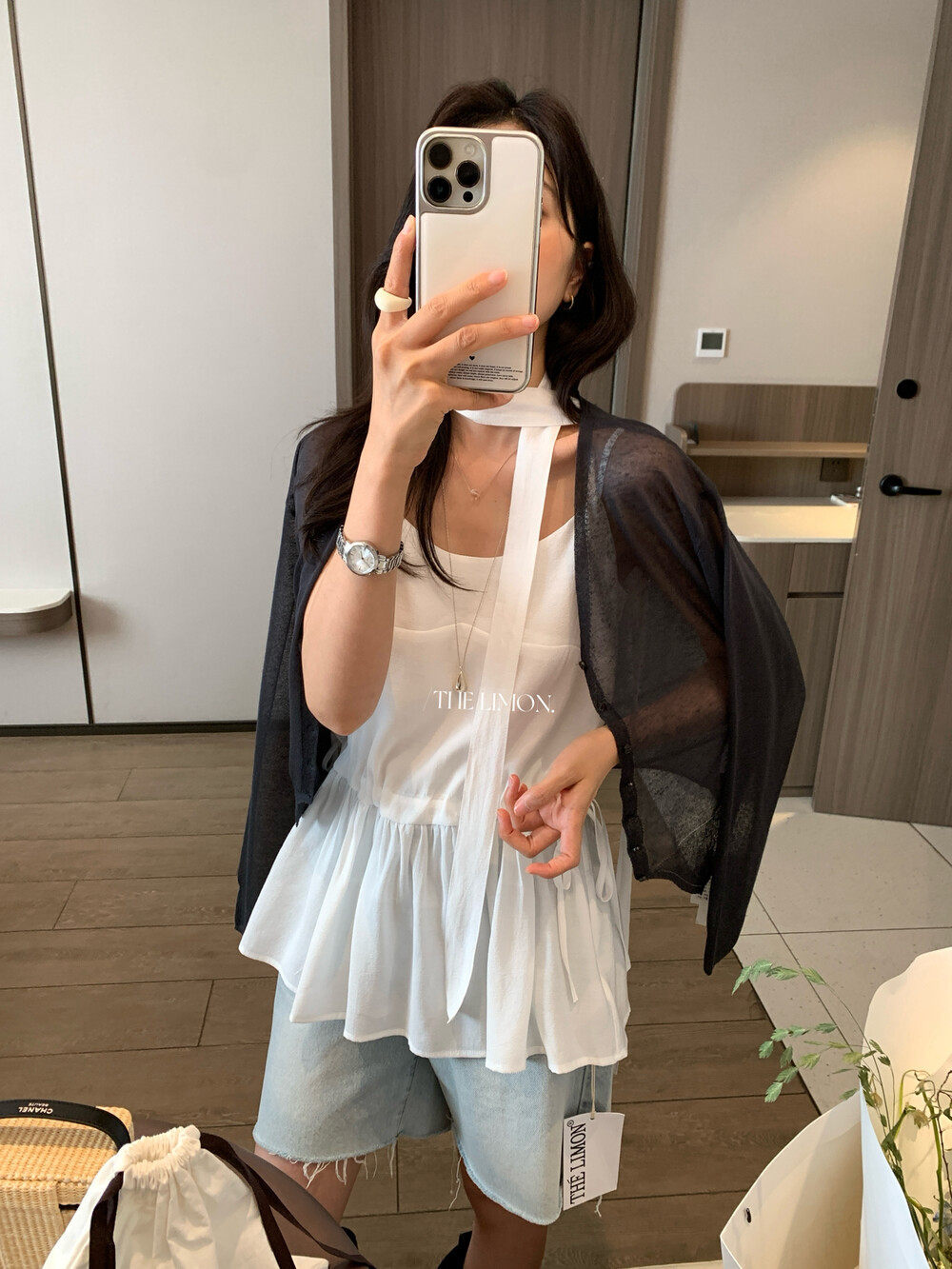 Áo cardigan nữ dệt kim Tencel mỏng nhẹ, phong cách Pháp, chống nắng mùa hè, dáng suông tôn dáng — Áo khoác vàng nhạt, Áo khoác xanh lam, Áo khoác hồng nhạt, Áo khoác xám đậm chi tiết 17