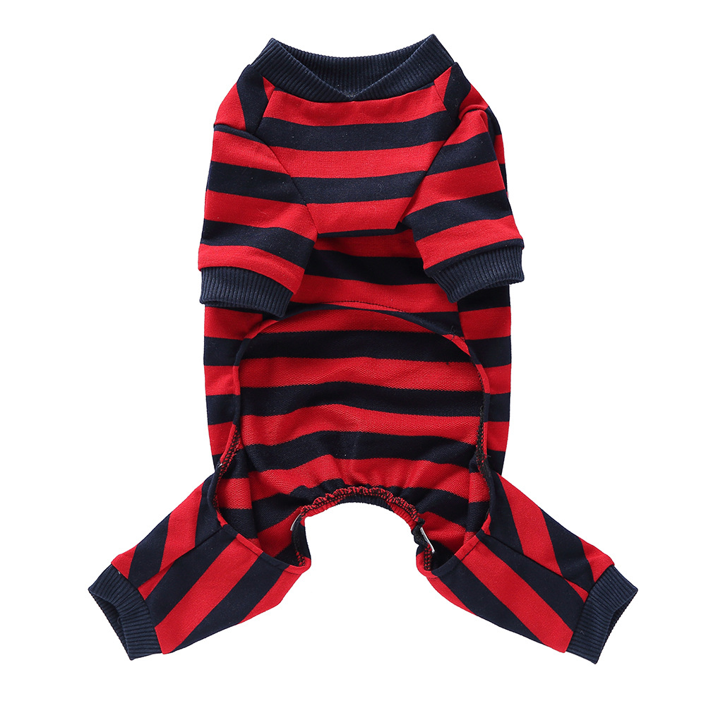 Pet Clothes All Season British Striped Dog Pajamas Small Dog Clothing_voghion.com