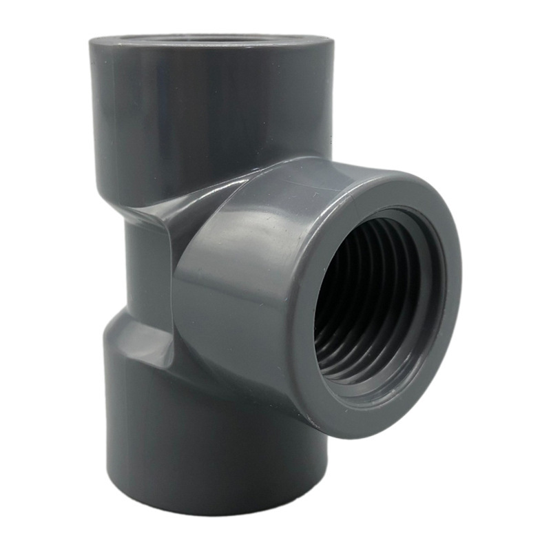 PVC hilo completo tee hilo interno completo tee Junta 4 puntos 6 puntos igual diámetro hilo interno engrosado tee Accesorios Al Por Mayor