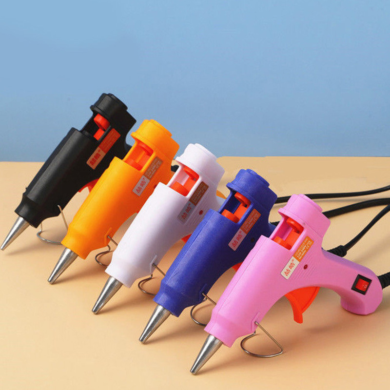 Pistola de adhesivo de fusión en caliente transfronteriza pistola de adhesivo manual multicolor 20w para niños caseros hechos a mano DIY pegamento térmico para capturar pistolas de costura