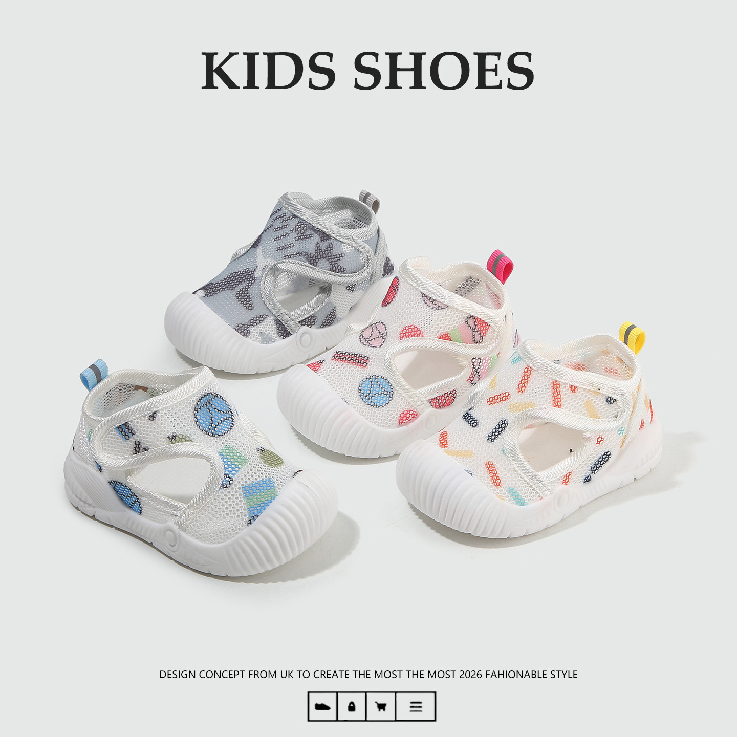 New Toddler Shoes Summer Single Mesh Breathable Boys and Girls Soft Sole Non-slip Baby Sandals Baby Shoes