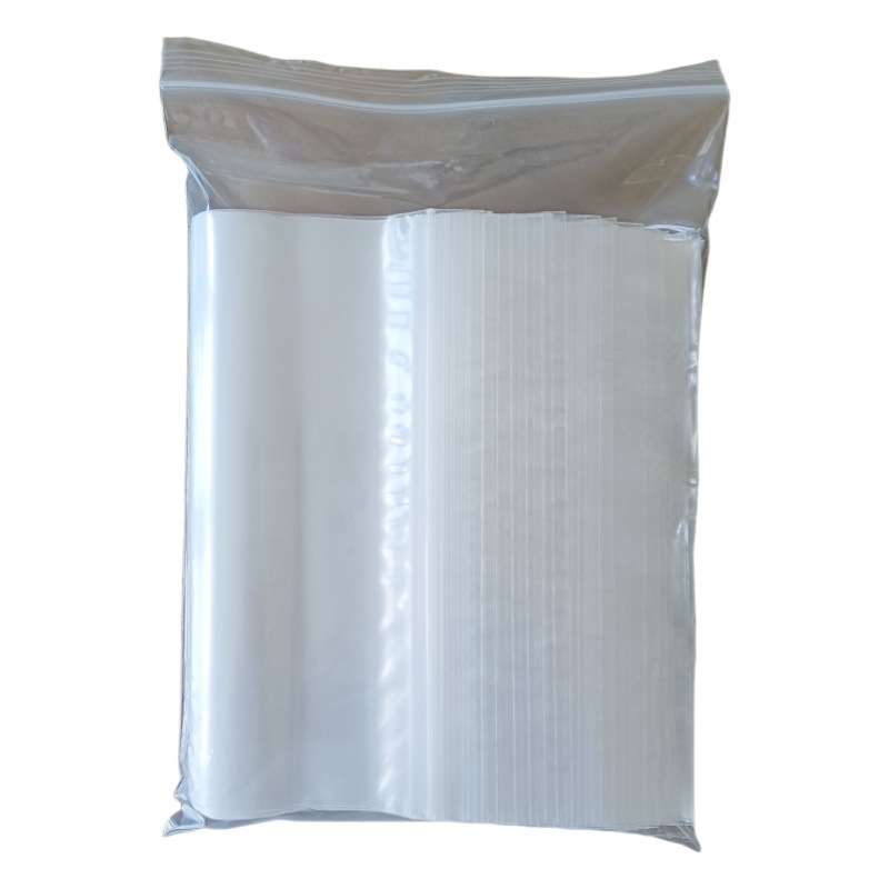 Bolsa ziplock engrosada La bolsa ziplock de borde blanco se puede utilizar en una variedad de especificaciones de bolsas densas para alimentos.