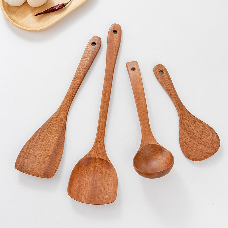 Ebony Wood Kitchen Utensil Set Cooking Spatula Wooden Spatula Household Long-Handled Cooking Spatula Non-Stick Cookware Ebony Wood Kitchen Utensil Set Cooking Spatula Wooden Spatula Household Long-Handled Cooking Spatula Non-Stick Cookware