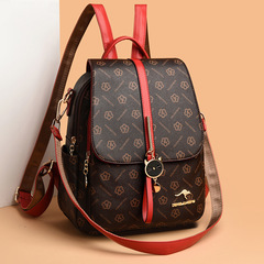 廠家直銷軟皮雙肩包女2023夏季新款包包大容量時尚潮流旅行背包跨