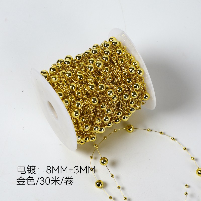 Navidad de siete colores cordier cadena de perlas cadena de perlas accesorios flores decorativas paquete de flores joyas DIY