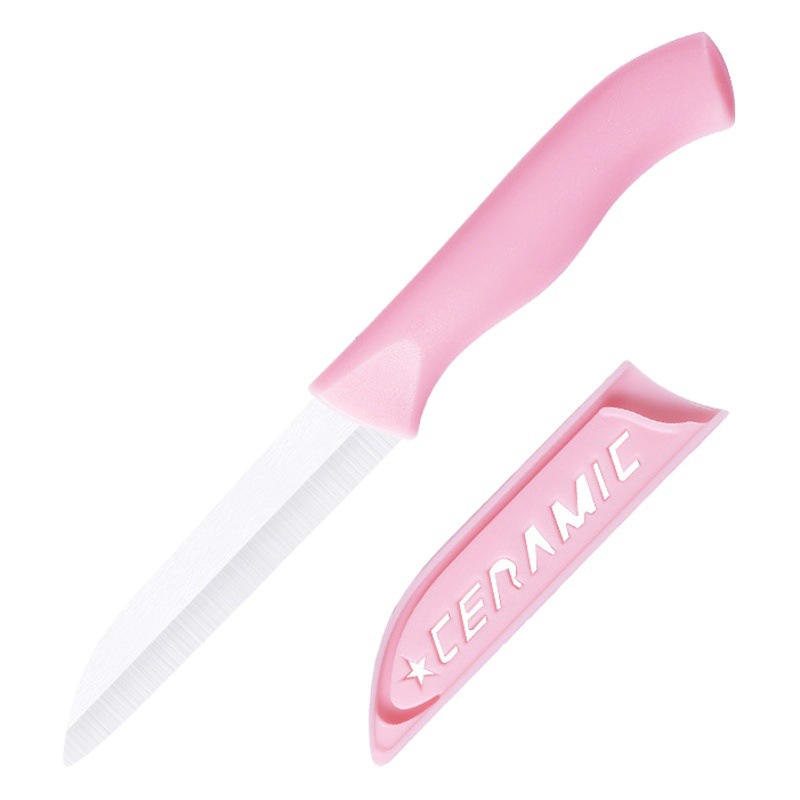 Ceramic fruit knife with protective cover melon and fruit peeler knife peeler portable dormitory portable knife household kitchen