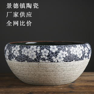 Jingdezhen Ceramic Fish Tank Hand-Painted Desktop Large Goldfish Turtle Tank Flower Pot Sleeping Bowl Lotus Narcissus Lotus Zhengzhi
