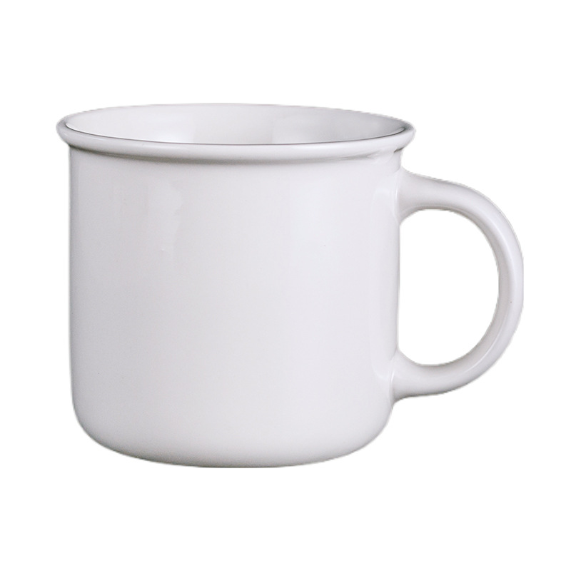 Transfronterizo de Amazon taza blanca taza de alto aspecto creativo Oficina taza de café pareja taza de agua Taza de cerámica
